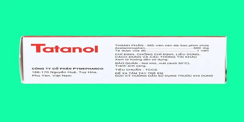 Thành phần của thuốc tatanol.